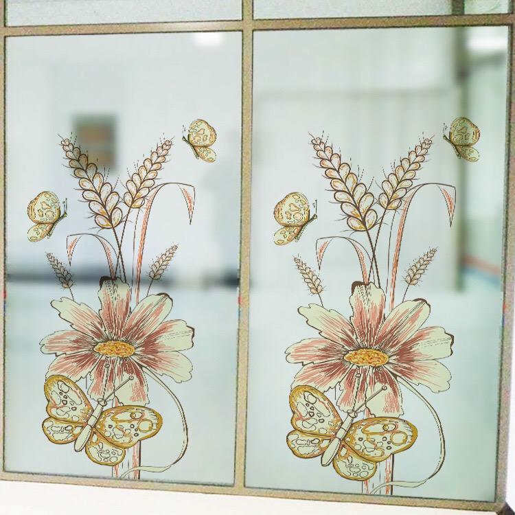 [HCM]Decal Dán Kính Cao Cấp - Hoa Bông Lúa ( 60x116 )-DK1064