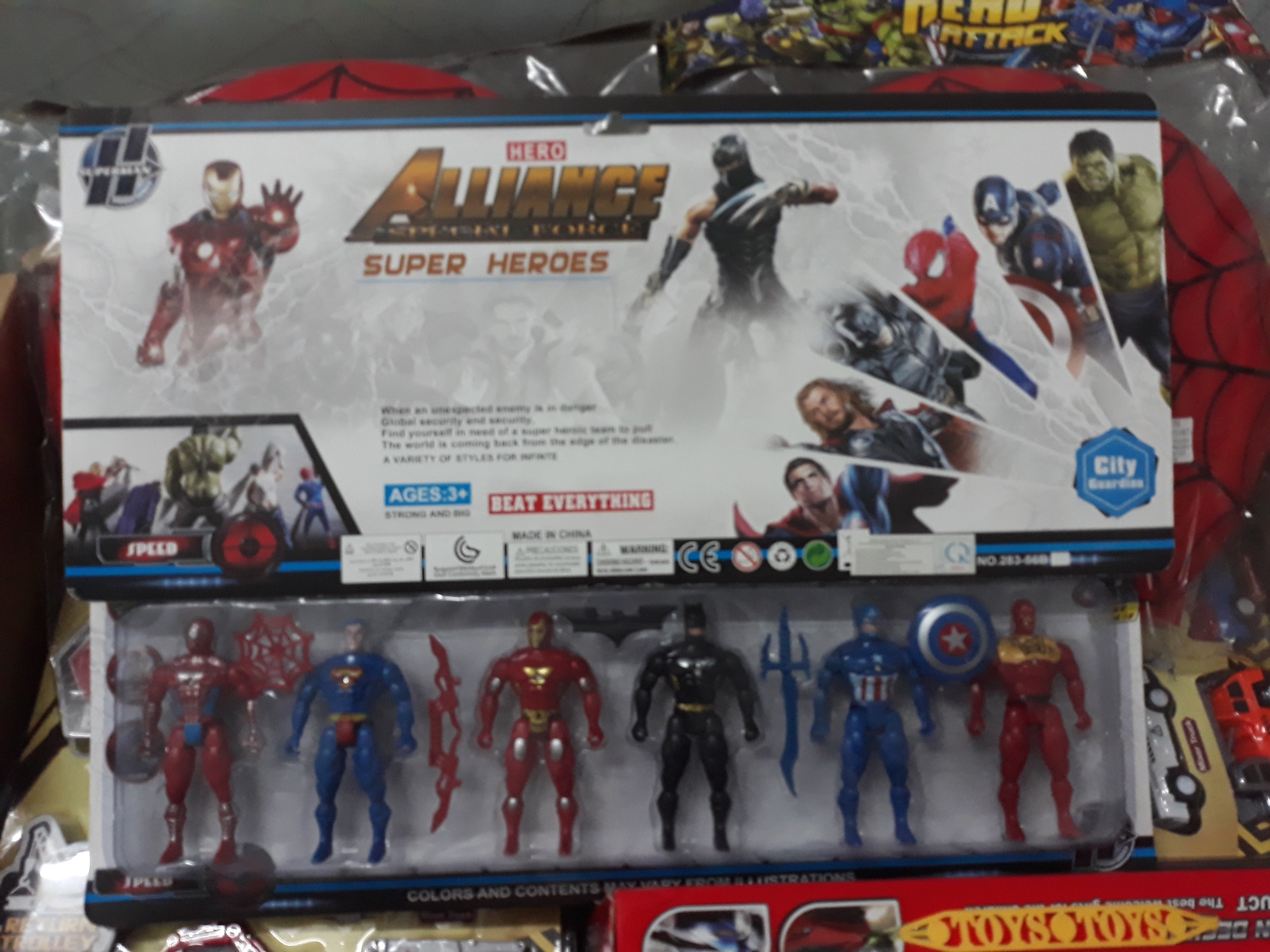 Vĩ Siêu Nhân 6T alliange + VK (nhện, batman, captain america) Avenger SN001
