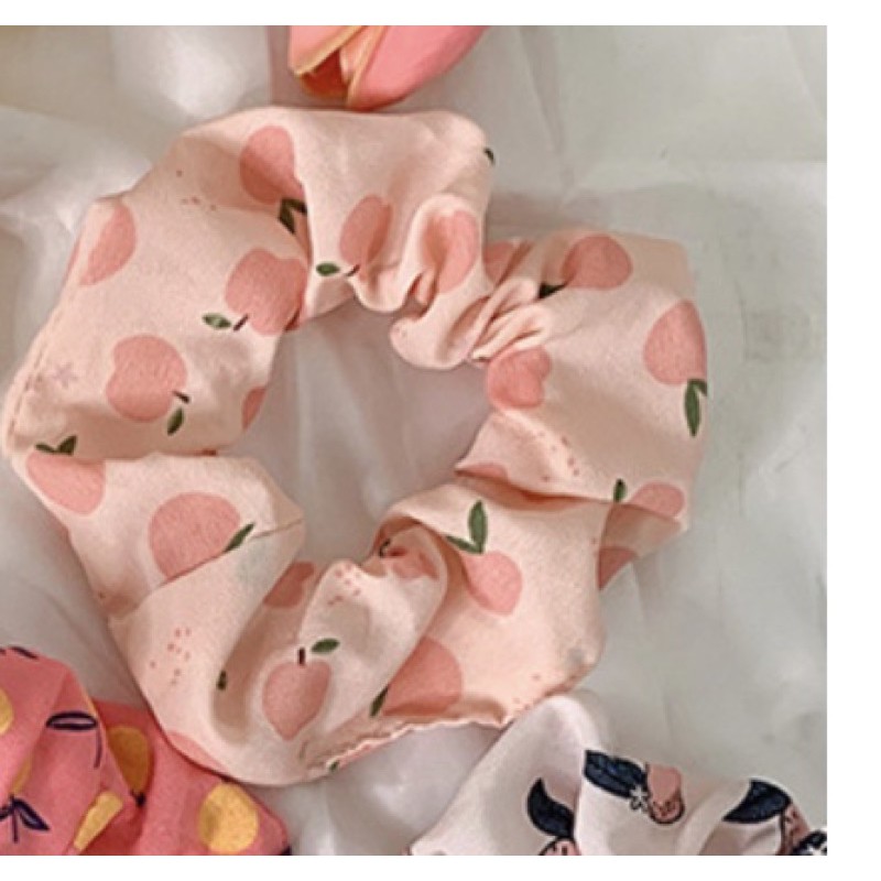 Cột tóc scrunchies hoa quả mẫu mới 2021