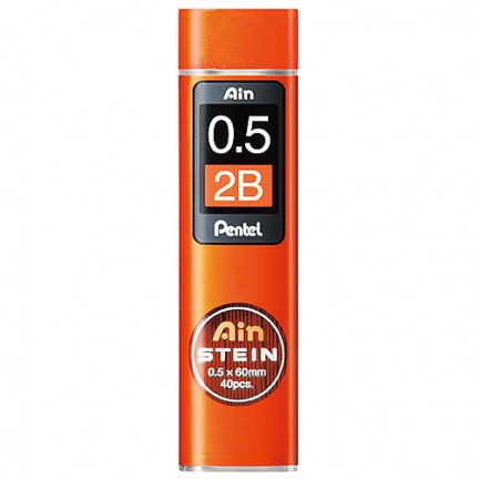Ruột chì 0.5mm 2B,Ngòi chì Pentel Ain Stein 0.5mm 2B (Hộp 40 ruột)-Dụng cụ vẽ Tâm Tâm