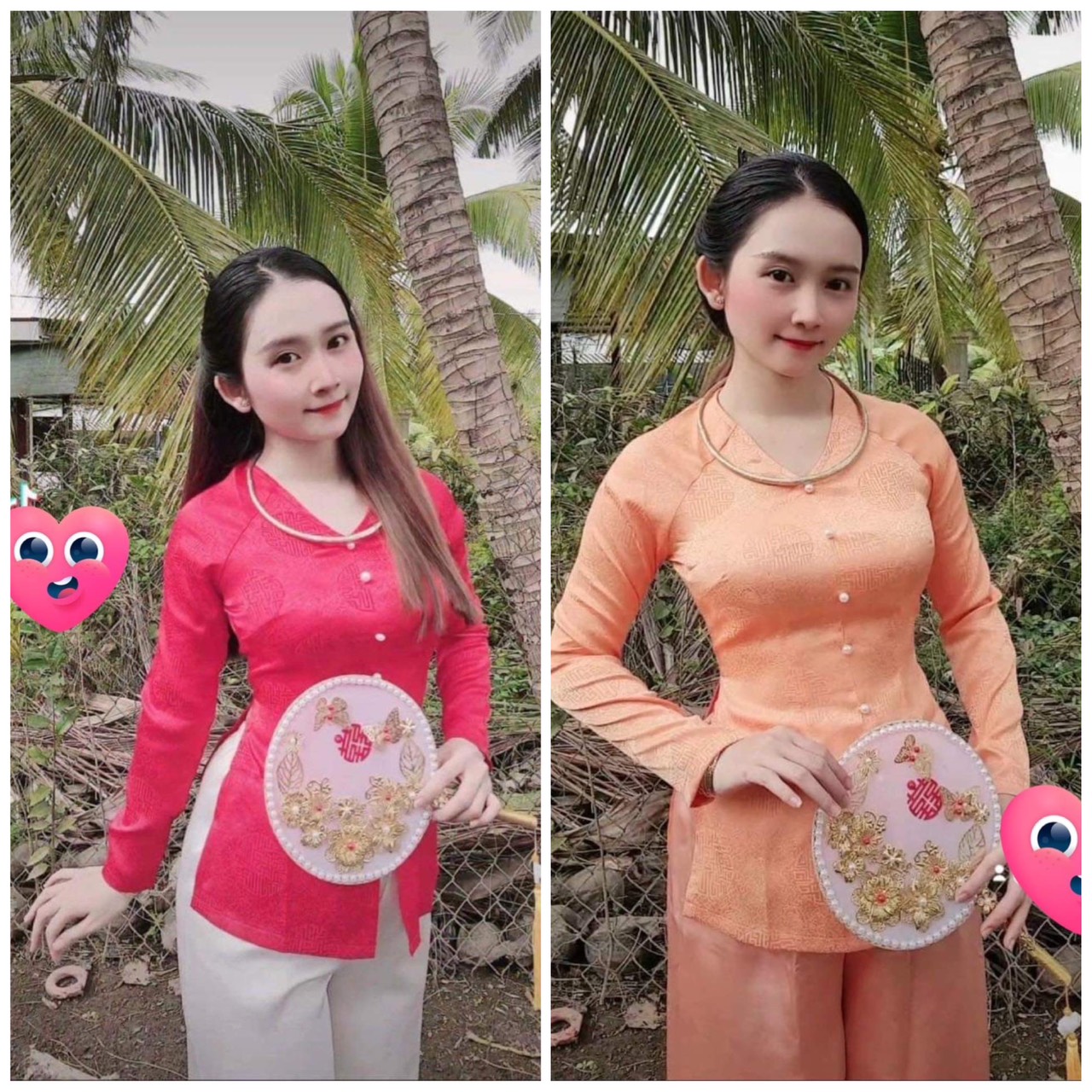 ÁO BÀ BA CÁCH TÂN GẤM ĐỒNG TIỀN