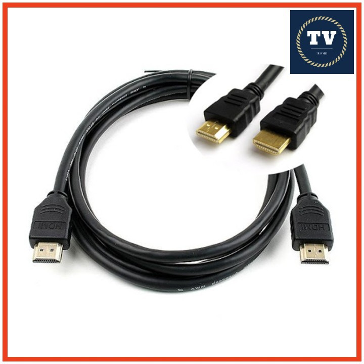 Dây HDMI đen tròn chuẩn 1.4 dài 1.5m.