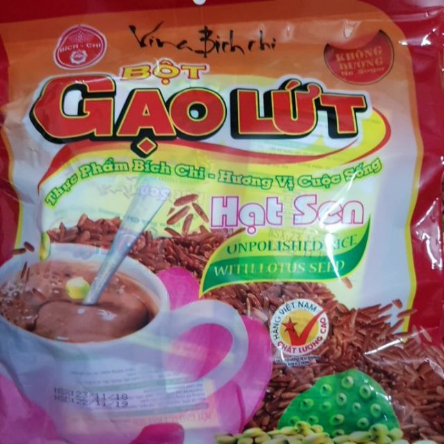 Bột gạo lứt hạt sen Bích Chi - Không đường 300g