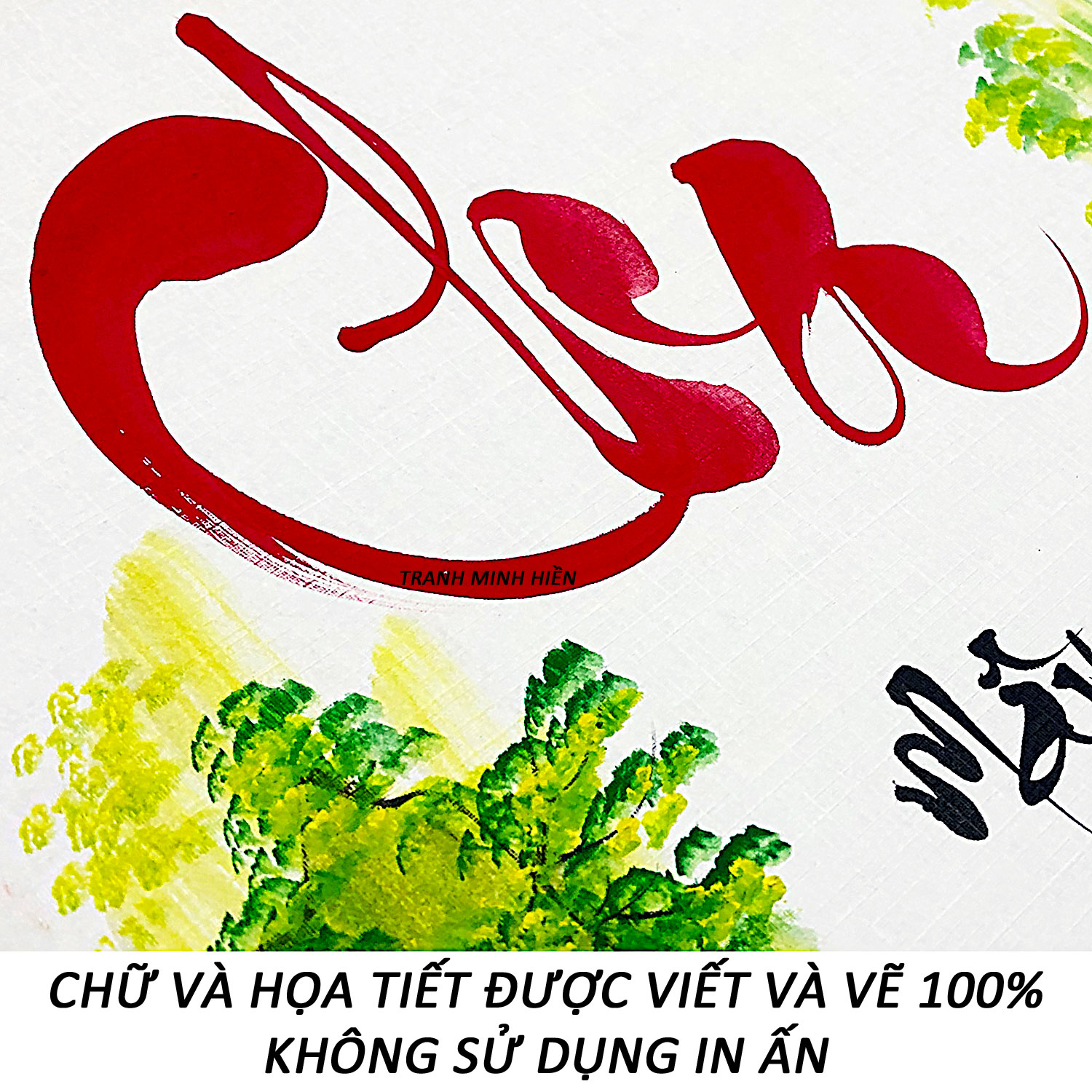 Tranh thư pháp- Cha Mẹ 177 - Tranh Minh Hiền (viết và vẽ 100% - không sử dụng in ấn)