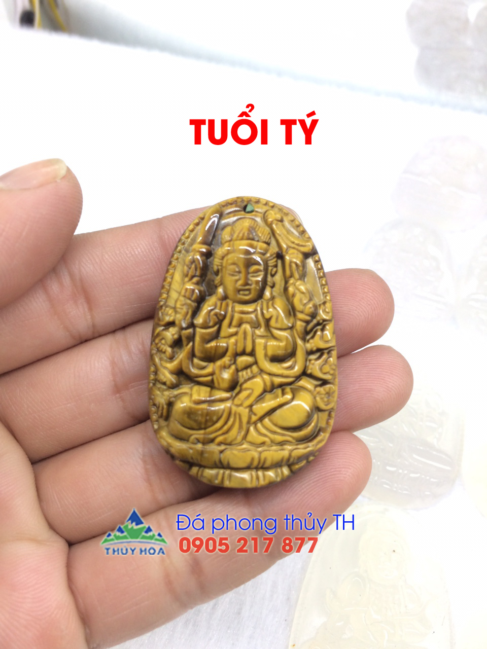 Mặt dây chuyền phật bản mệnh 12 con giáp phong thủy đá mắt hổ