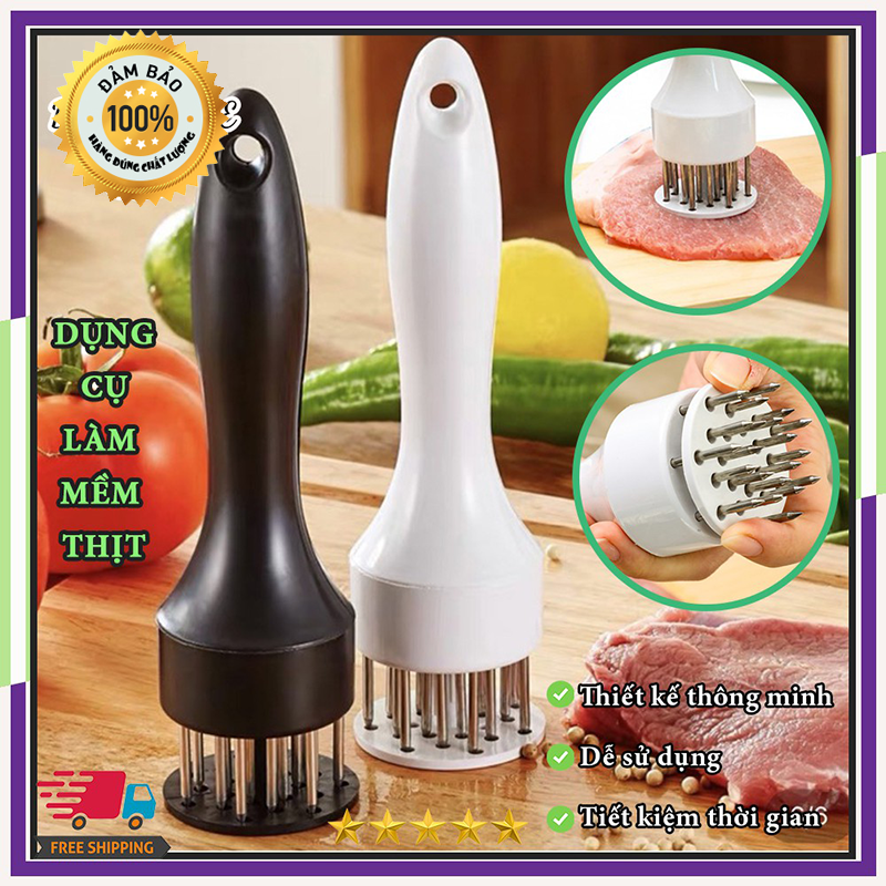 [ HÀNG ĐẸP - BAO CHẤT ] Dụng Cụ Dầm Thịt Làm Mềm Thịt, Dụng Cụ đâm Làm Thịt Mềm Hỗ Trợ Tẩm ướp, Dung Cu Dam Lam Thit Mem, Dung Cu Dam Thit Bo, Bit Tet Cao Cap