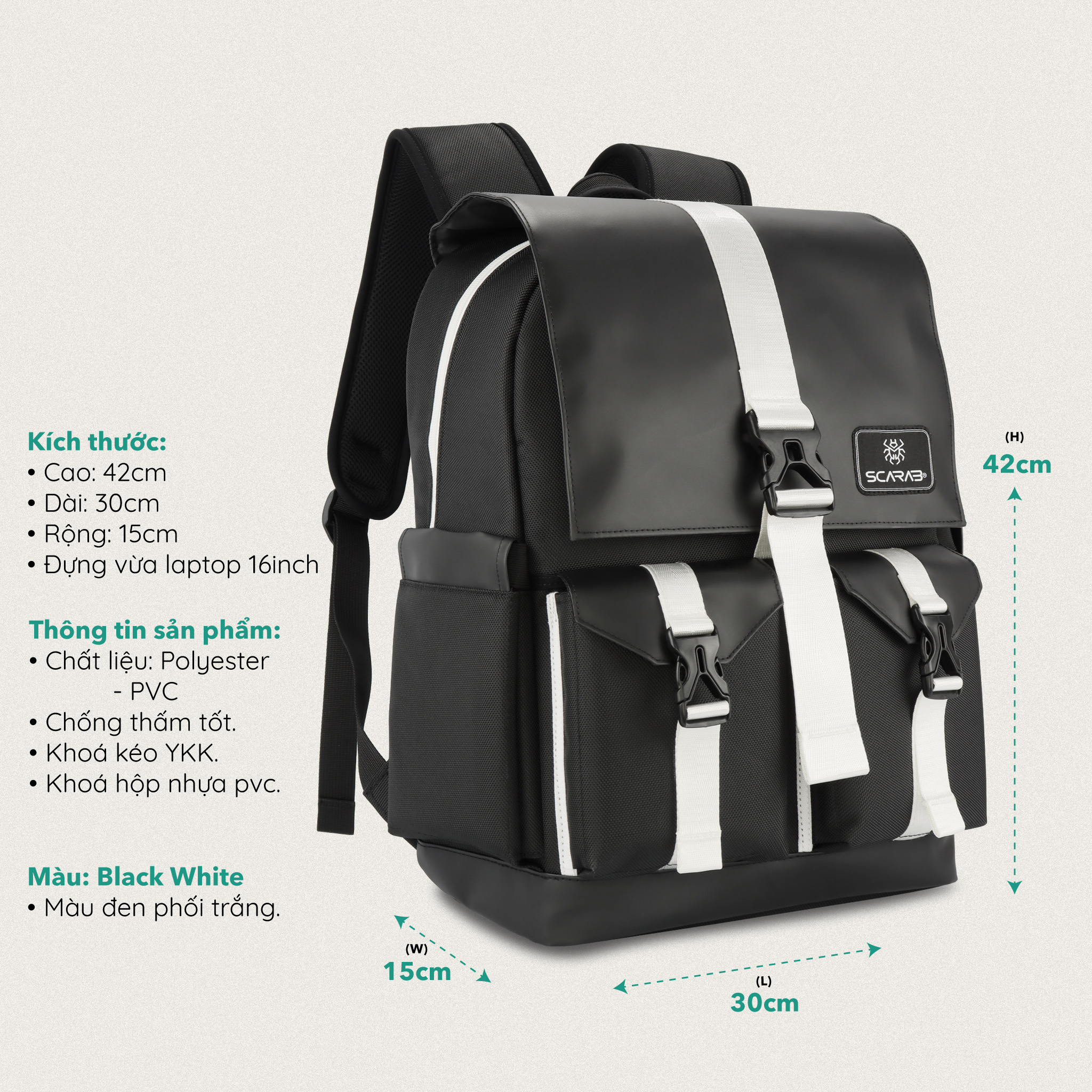 Balo Size Lớn SCARAB - STURDY Backpack Unisex
