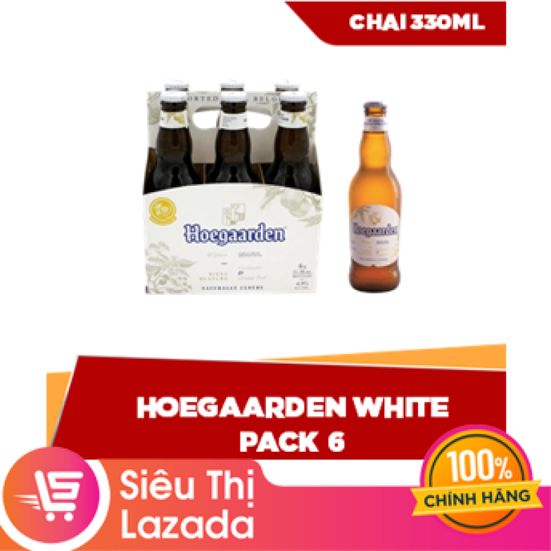 [Siêu thị Lazada] Lốc 6 chai 330ml Hoegaarden White - nguyên liệu hảo hạng hỗn hợp lứa mì và lúa mạch tươi mát cay nồng tinh tế