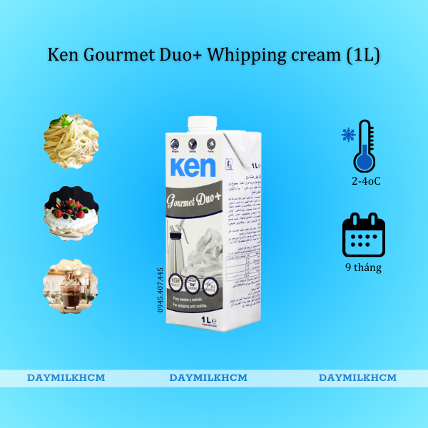 KEM SỮA WHIPPING CREAM KEN 1LIT
