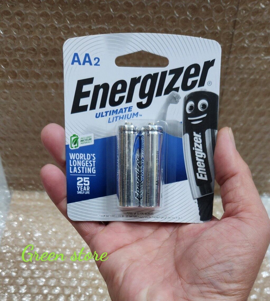 Vỉ 2 viên pin tiểu AA 1.5V Lithium Ultimate Energizer chính hãng dùng cho các thiết bị cao cấp