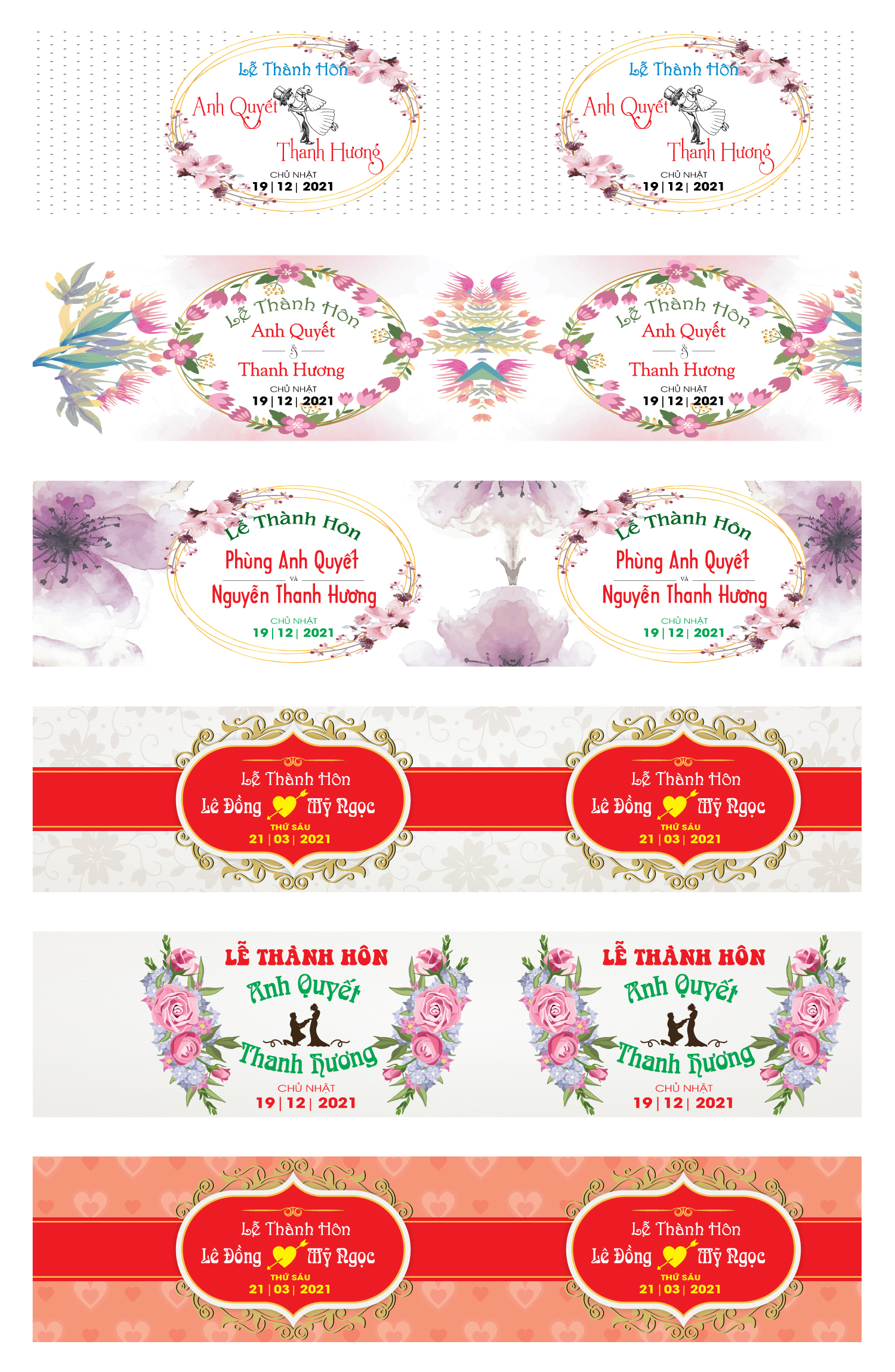 Combo 30 Tem dán chai nước suối Cưới