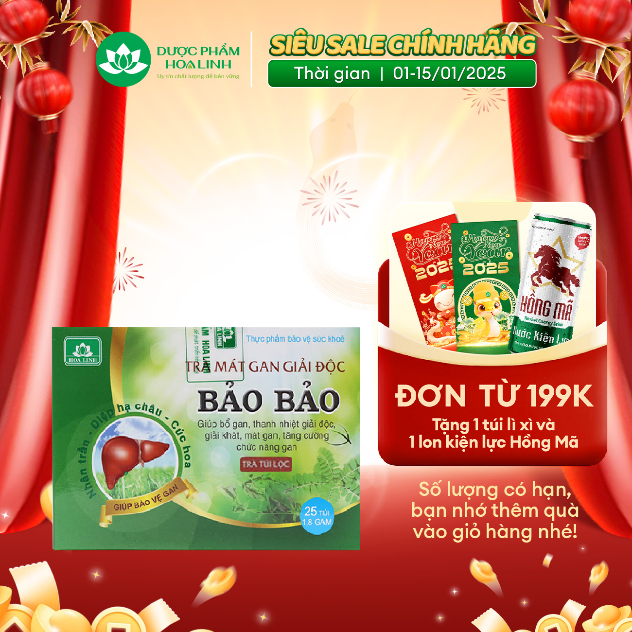 Trà túi lọc Bảo Bảo - Hộp 25 túi