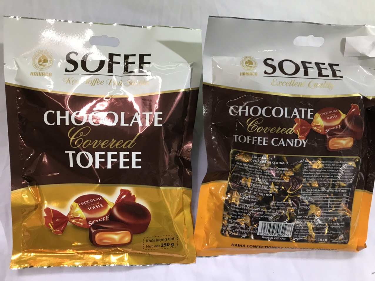 Kẹo Sofee Toffee Phủ SôCôla gói 250g Chocolate Covered
