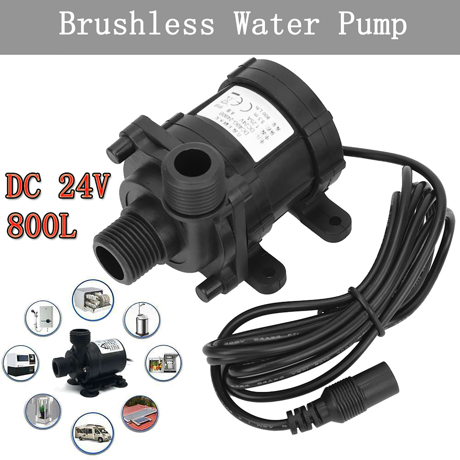 DC 24V 800L/H Ultra Quiet Brushless Mini Water Pump