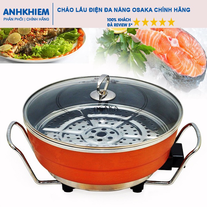 [HCM]Nồi lẩu điện đa năng OSAKA 7903S -  Chảo lẩu điện đa năng dành cho gia đình hay đi du lịch gọn nhẹ tiện lợi