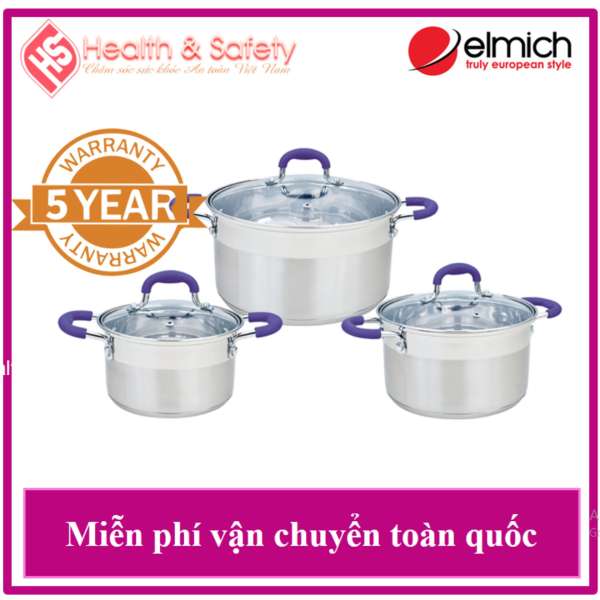 Bộ Nồi Inox Cao Cấp Elmich Smart Cook SM-3334 Bảo Hành 5 Năm