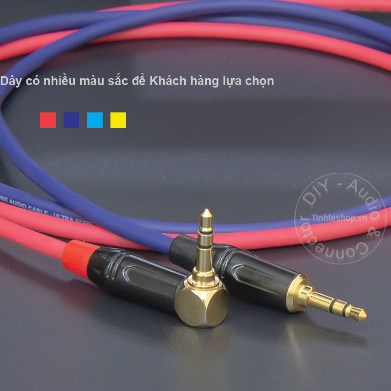 Dây AUX 3.5 2 đầu bẻ góc DIY 0.2 đến 40 mét - Cáp âm thanh 3.5mm