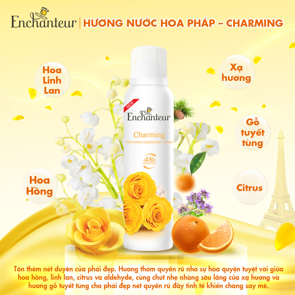 Combo 3 Xịt Khử mùi Charming và Sensation 150ml/Chai