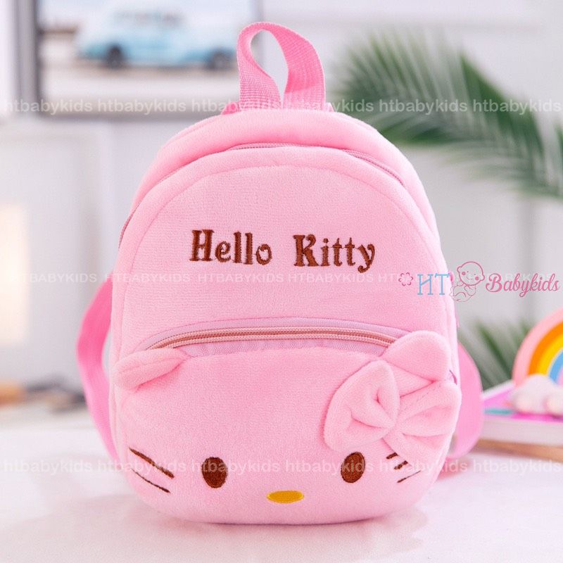Balo cho bé trai - gái mầm non hoạt hình , ba lô trẻ em mẫu nhung mịn siêu cute