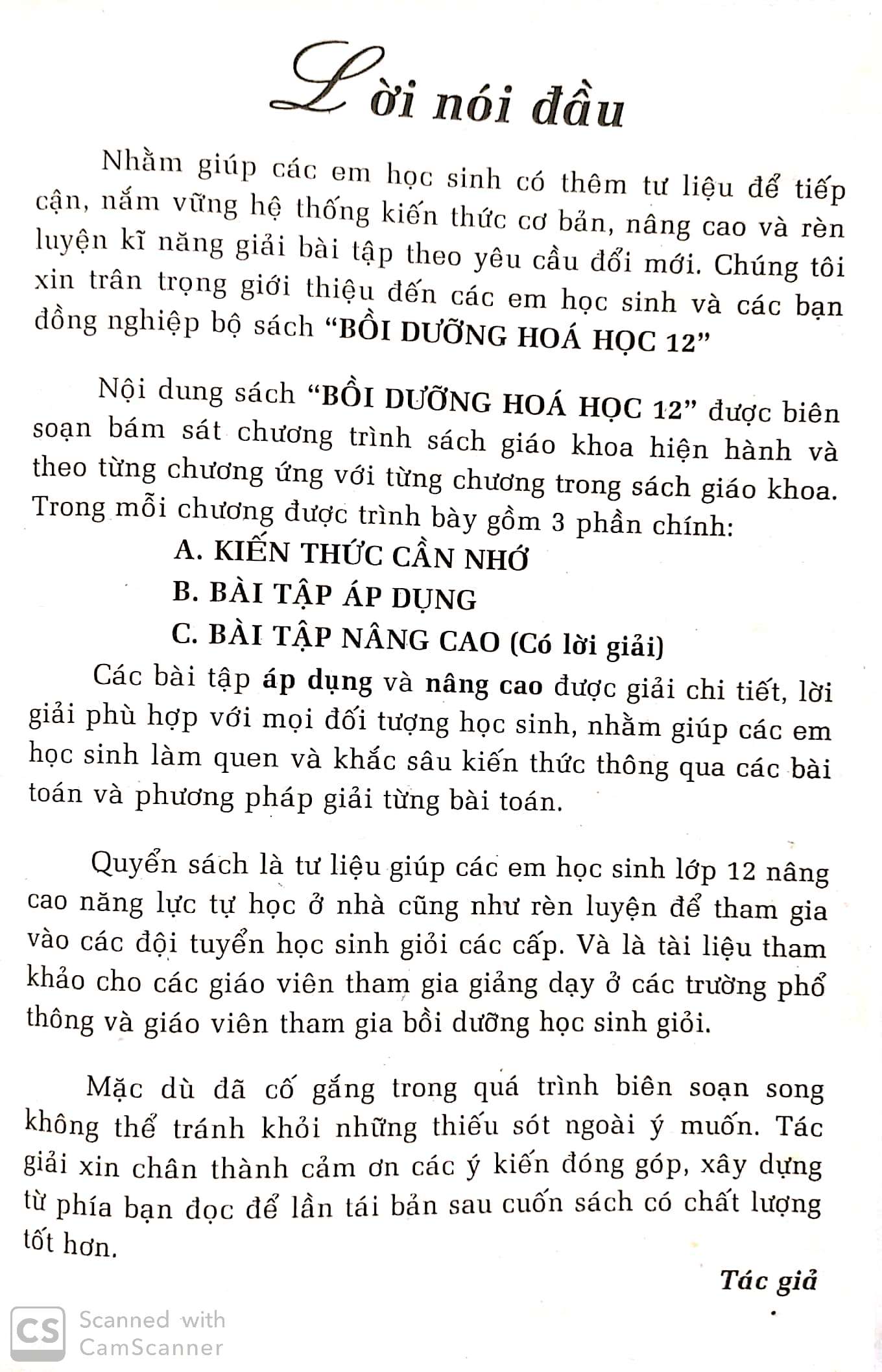 [HCM]Bồi dưỡng Hóa học 12
