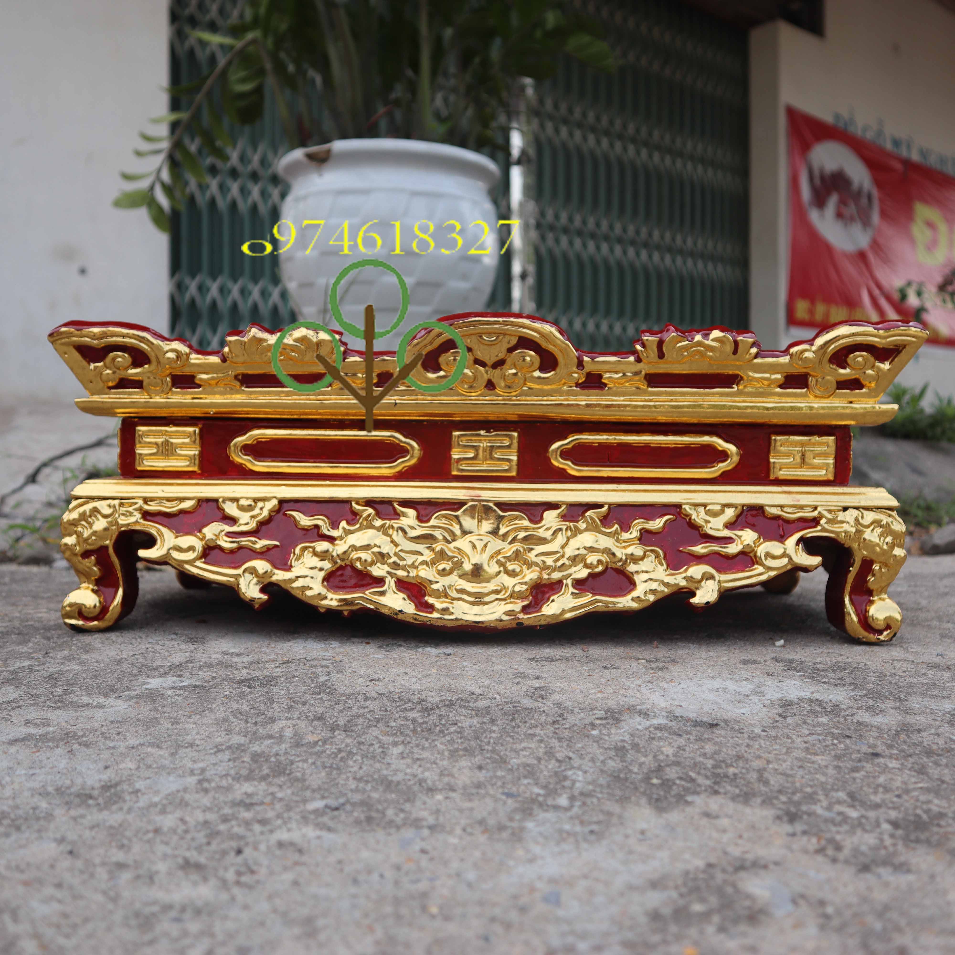 Mâm tế thờ gỗ mít mâm bịch thờ gỗ khay chén nước gỗ 42cm