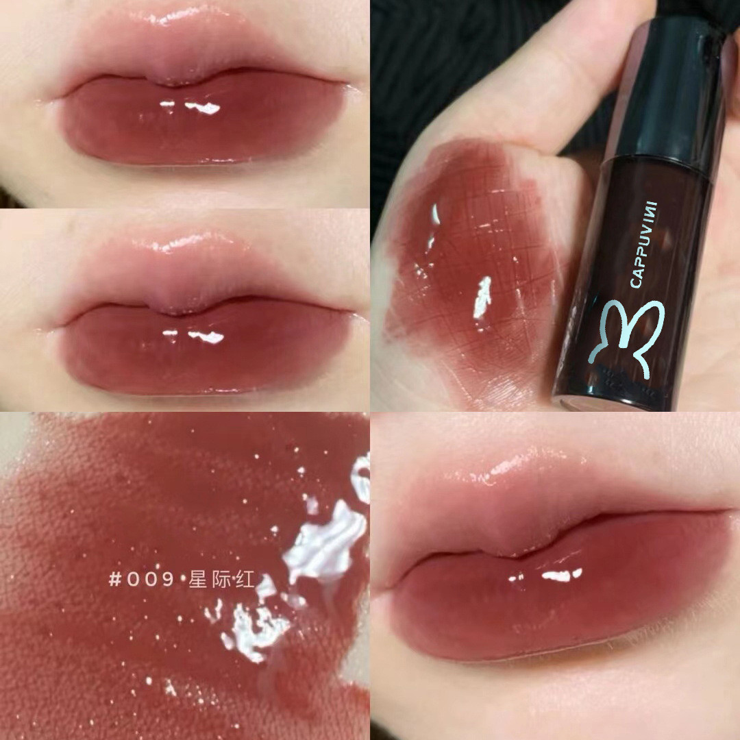 Son tint bóng lì thỏ đen vũ trụ cappuvini clarinet lip gloss cp75