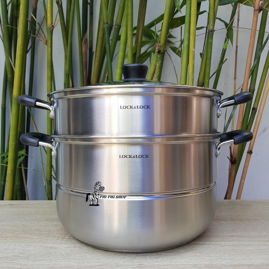 Bộ nồi hấp 2 tầng Lock&Lock Steamer Pot size 26cm/28cm