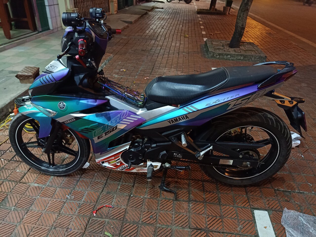 Tem trùm exciter 150 xanh tím, tem exciter 150, team trùm exciter 150, tem xe exciter 150, team trùm ex 150, team xe exciter 150 xanh tím