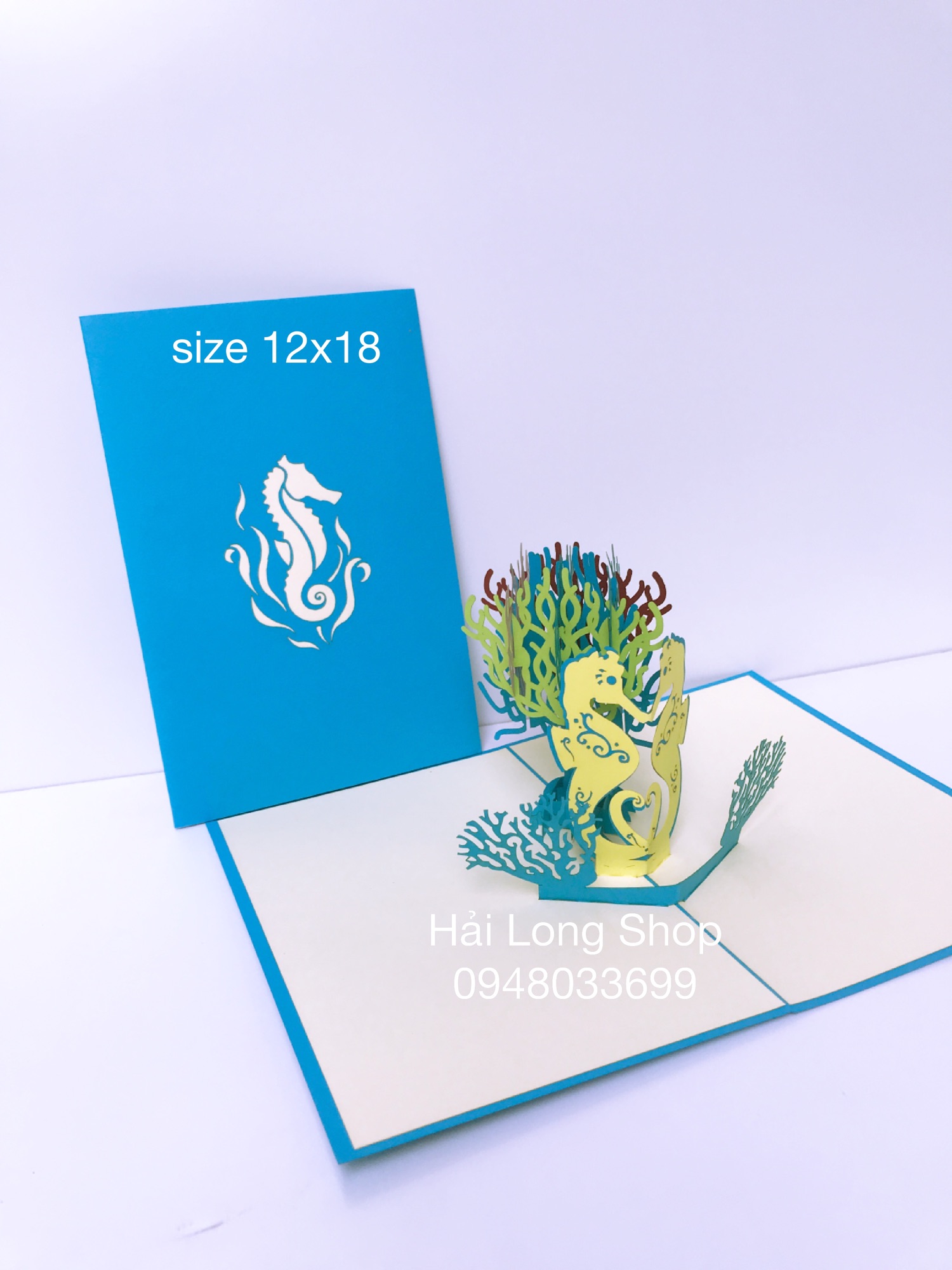 Cá Ngựa - Seahorse - Thiệp 3D