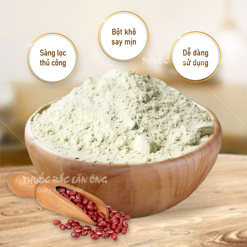Bột đậu đỏ 100g, rang thơm, nghiền mịn, bột đắp mặt dưỡng trắng da, tẩy tế bào chết, giảm thâm mụn