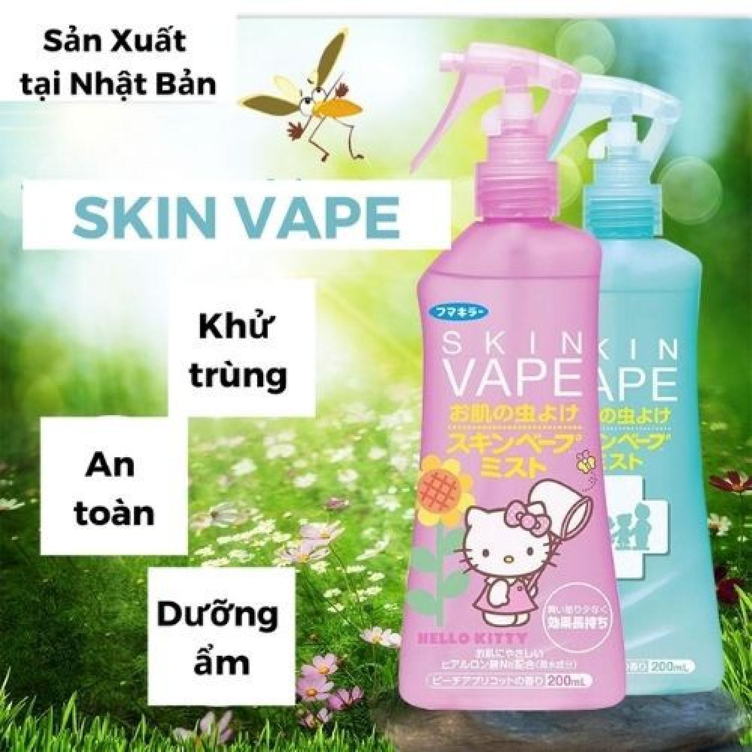 (HCM) Xịt chống muỗi Skin Vape Hello Kitty Nhật