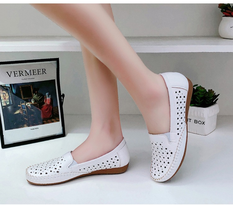 Giày lười nữ, Giày mọi nữ, giày búp bê nữ thoáng khí êm chân họa tiết ngôi sao siêu xinh