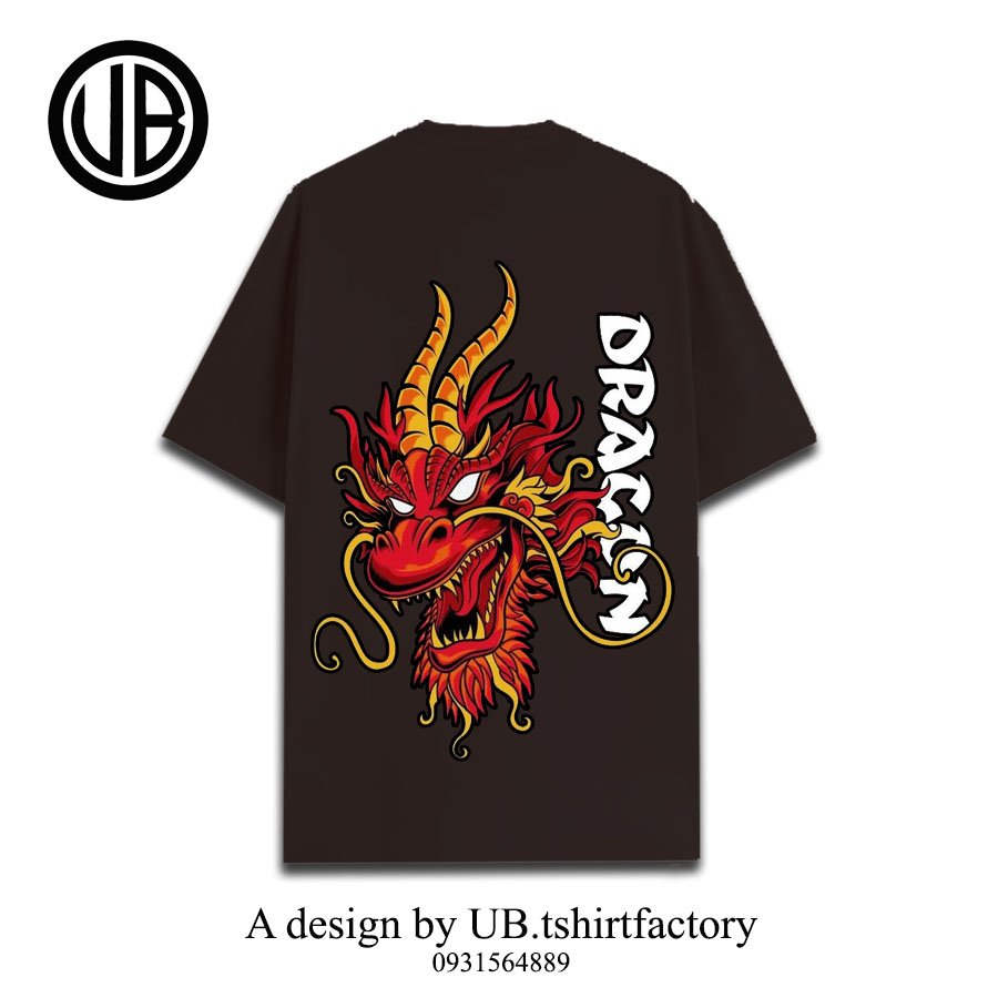 Áo thun Unisex in hình ngọn lửa DRAGON phong cách mới - UB32
