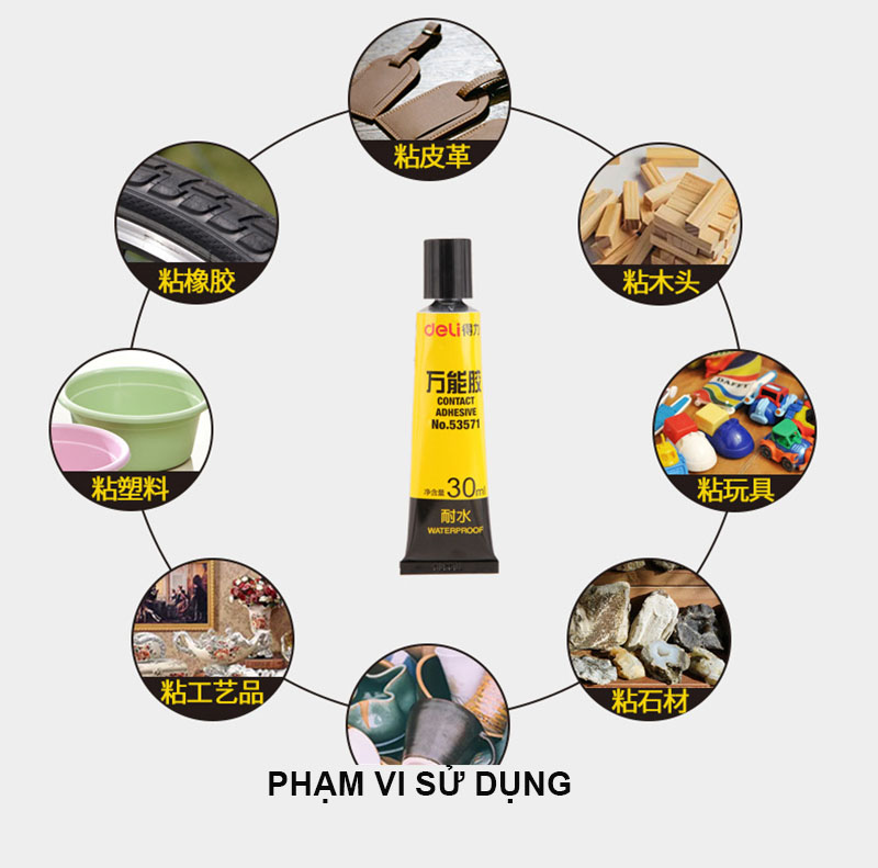 Keo dán đa năng Deli trong, siêu dính