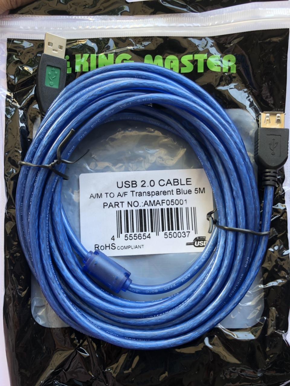 Cáp USB nối dài 5 mét màu xanh