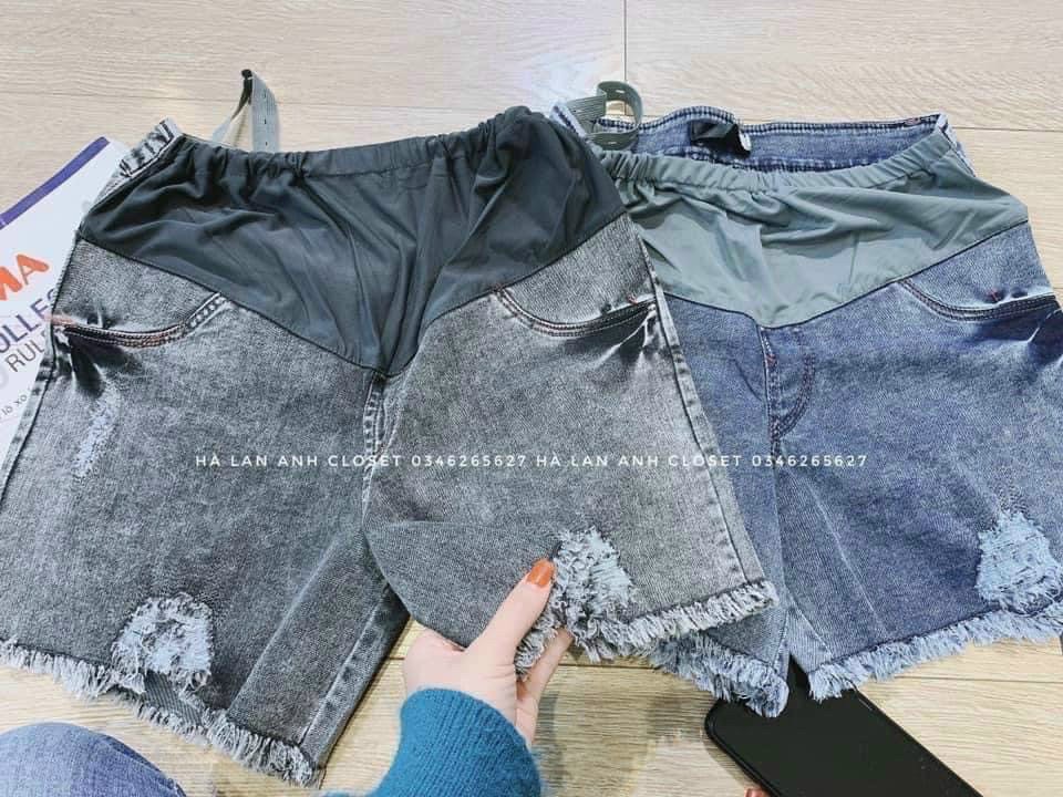 Quần short jean rách cho mẹ bầu( hàng có sẵn giao ngay)