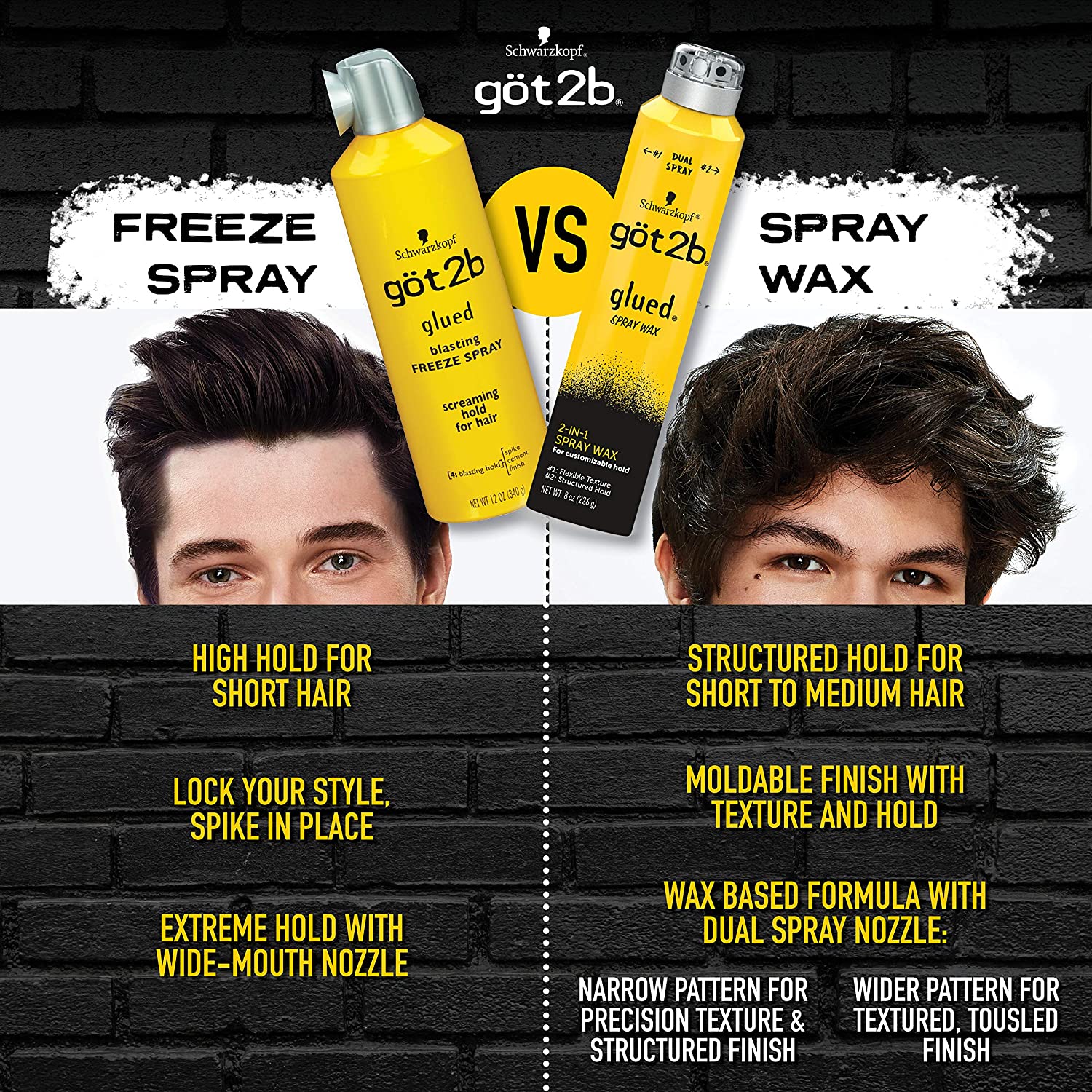 [HCM]Xịt tạo kiểu tóc Got2B Glued 2in1 Spray Wax
