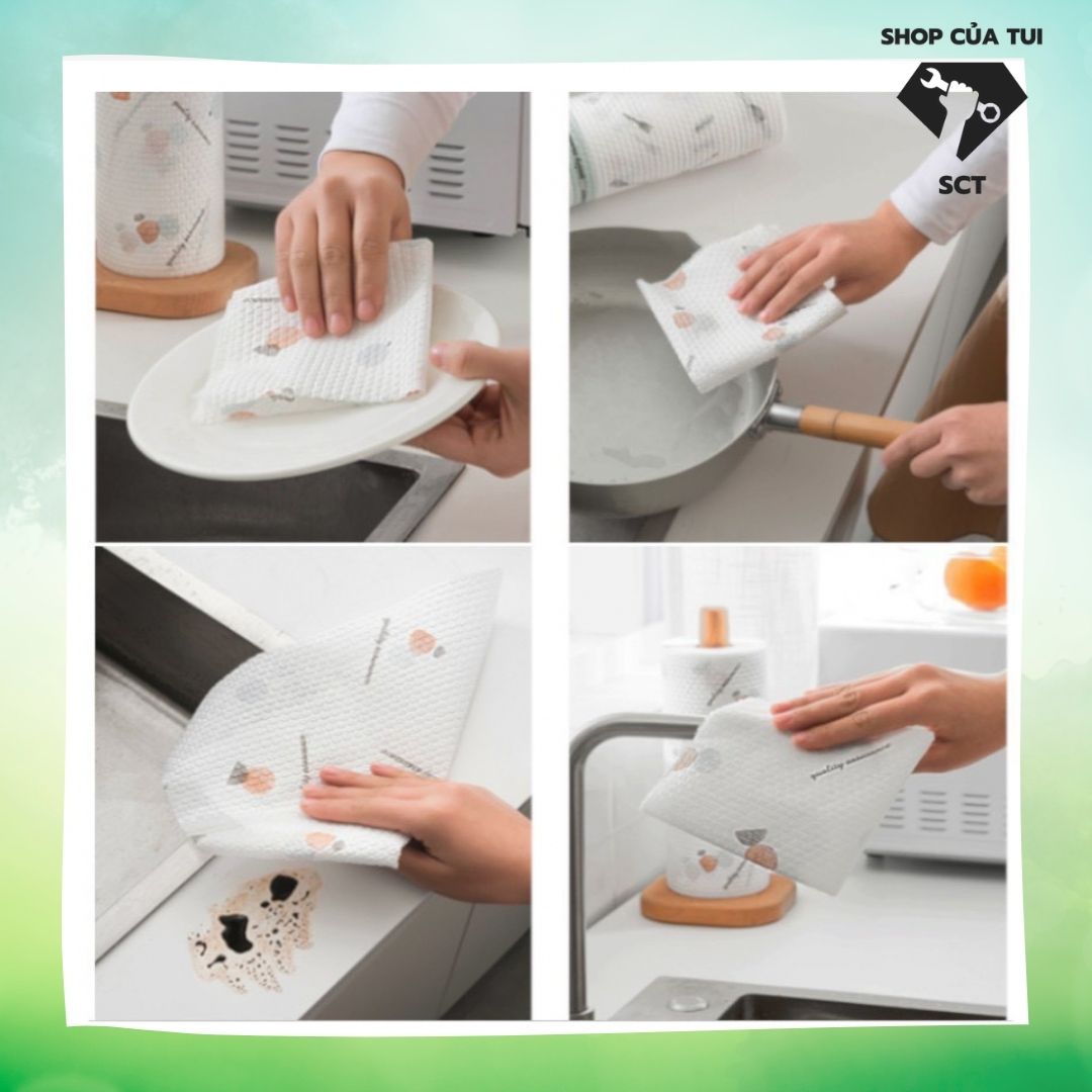 Cuộn Khăn giấy lau đa năng size 20cm - 25cm