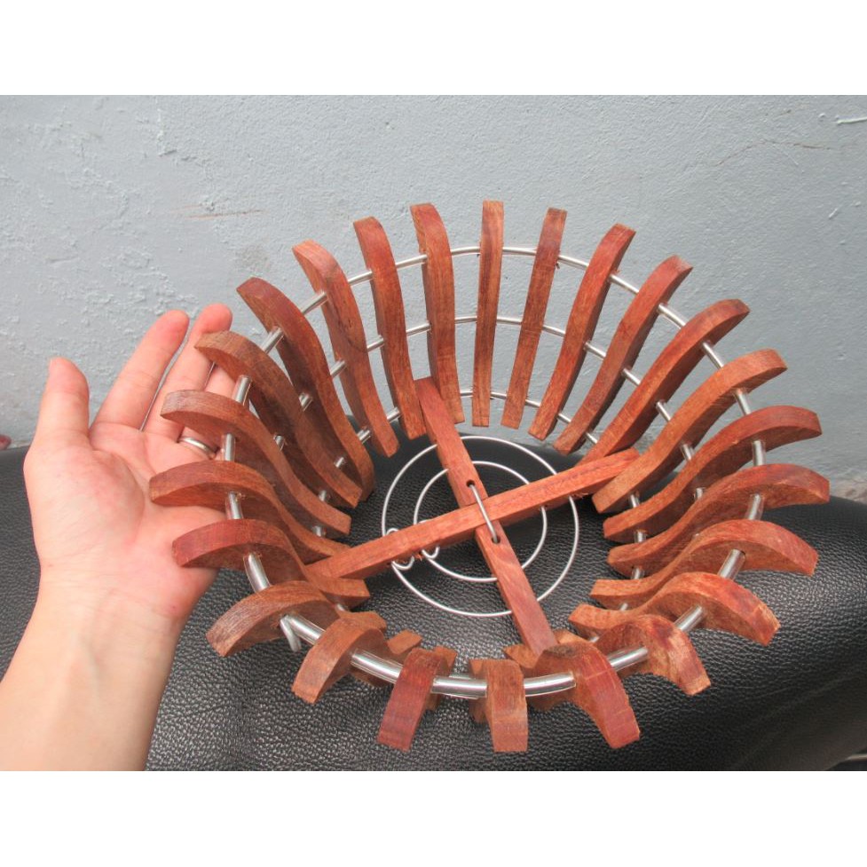 CHẬU LAN GỖ CĂM XE - SIZE 25CM - MẪU ĐÀI SEN