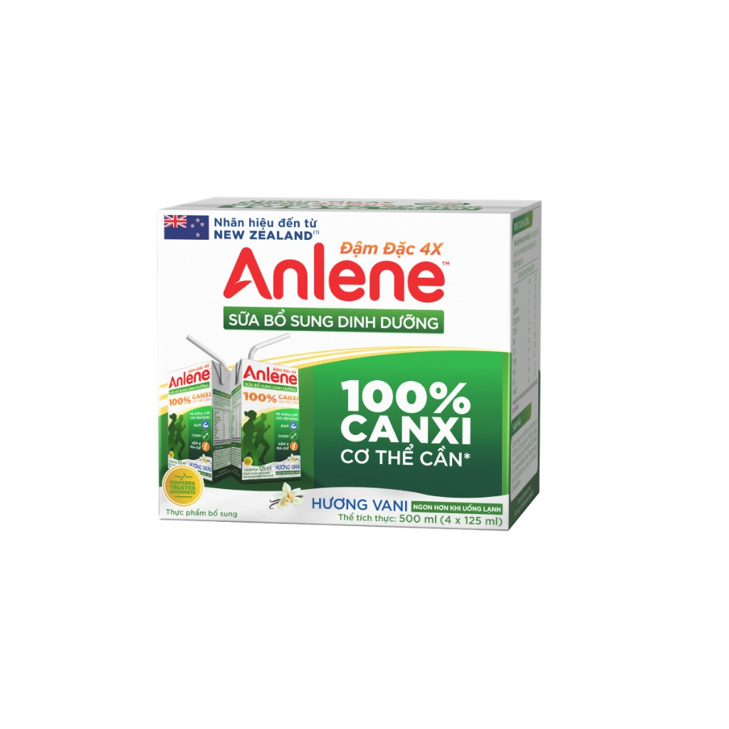 Combo 4 Lốc Sữa Pha Sẵn Anlene đậm đặc 4x vani 125ml