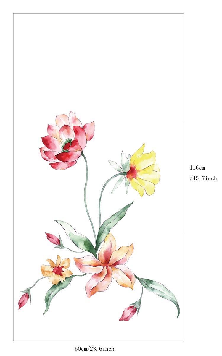 [HCM]Decal Dán Kính Cao Cấp - Hoa Sen đỏ ( 60x116 )-DK1091