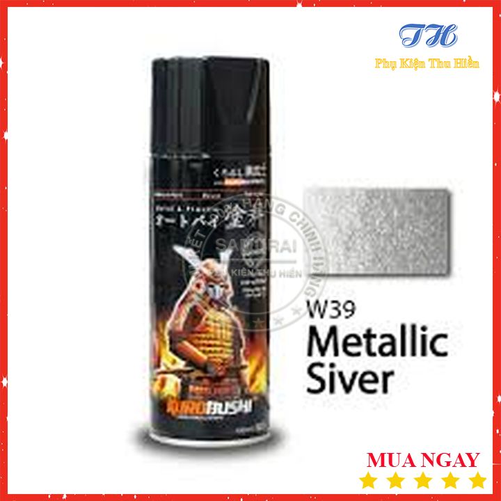 Sơn xit samurai màu bạc kim loại sơn mâm - mã w39