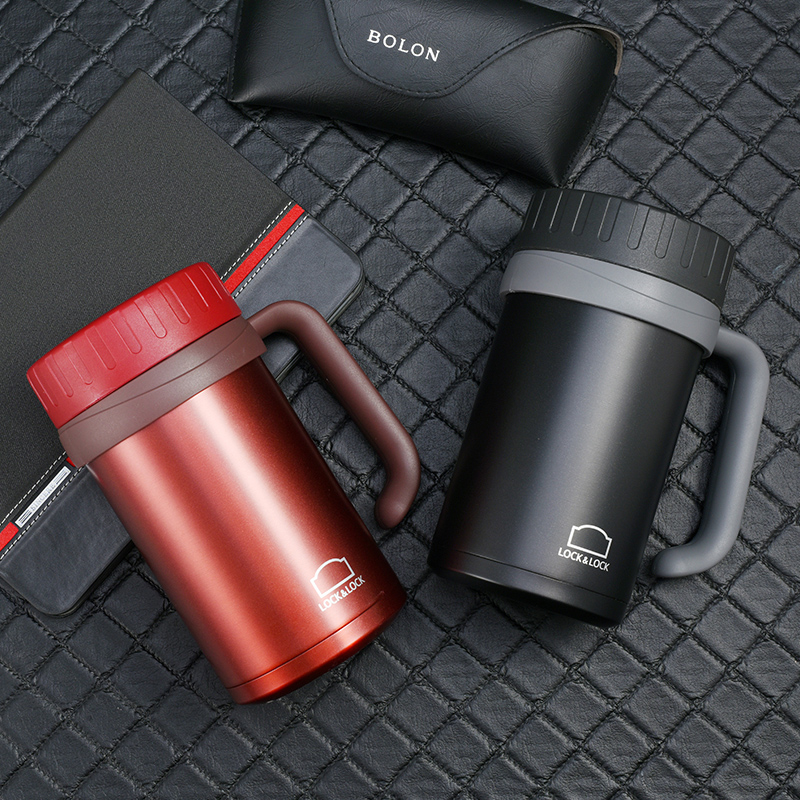 Ca Giữ Nhiệt 500ml Inox 304 Lock&Lock Basic Table Mug LHC9002 Đen Đỏ