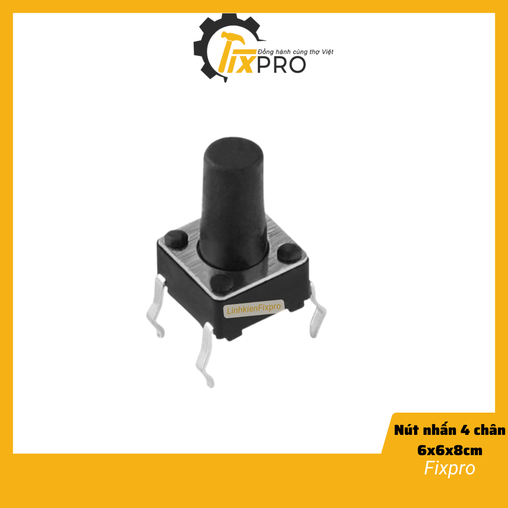 Nút nhấn 6x6x8mm 2 chân túi 10c