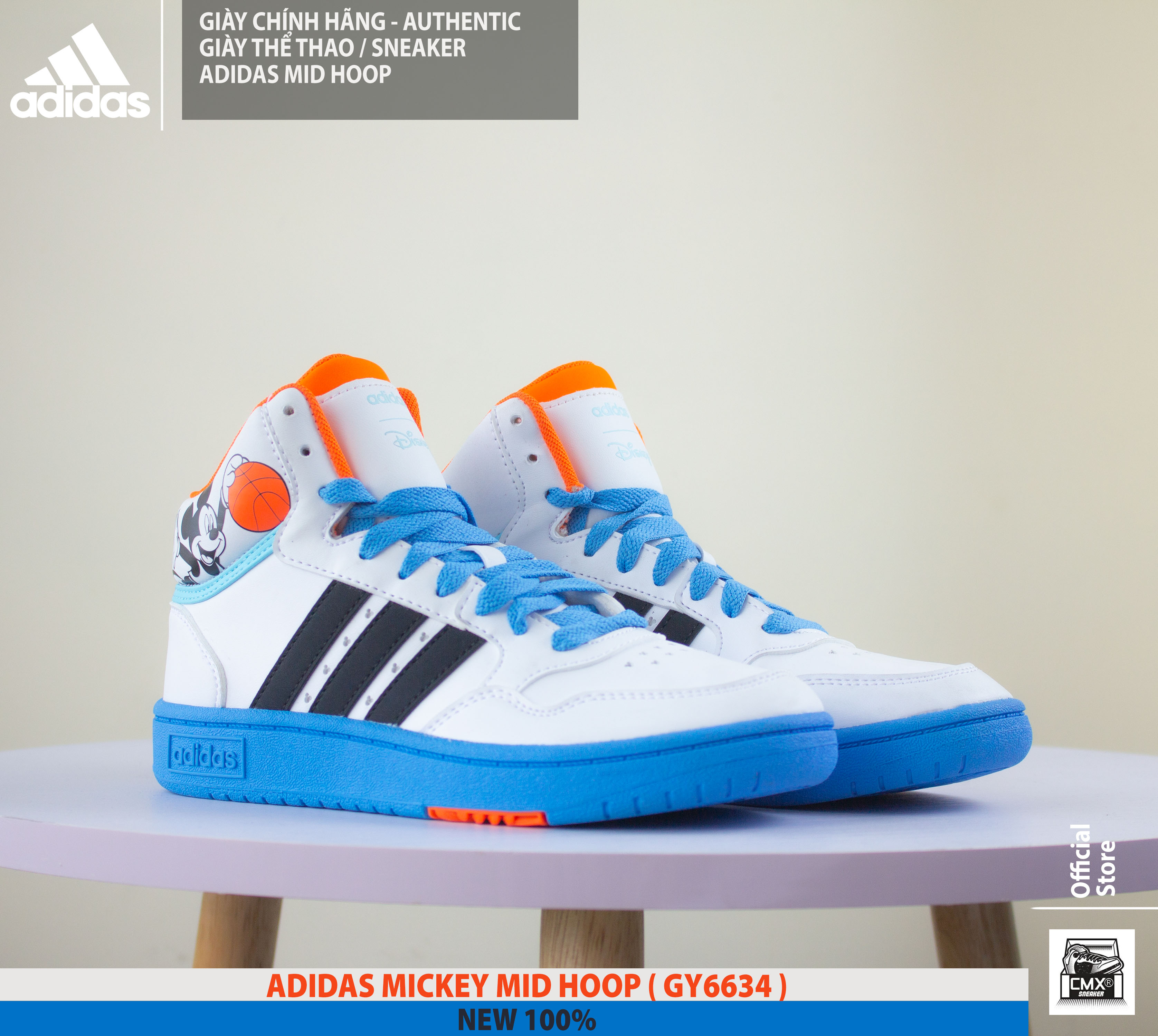 😘 [ HÀNG CHÍNH HÃNG CÓ SẴN ] Giày Adidas MICKEY Mid Hoop ( GY6634 ) - AUTHENTIC 100%