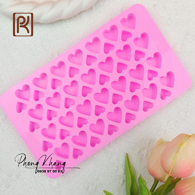 [Hàng dày nét] Khuôn silicon Phong Khang làm socola trái tim lớn nhỏ