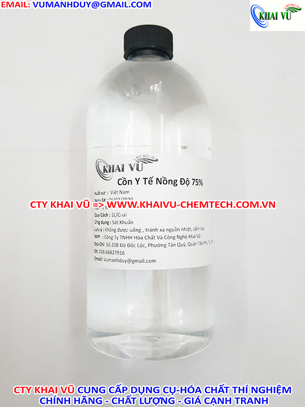 [Y tế-kiểm định] Chai 1 Lít Cồn y tế 75 độ sát khuẩn, rửa tay