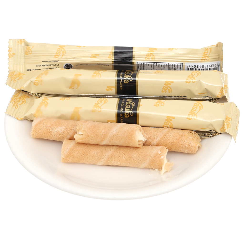 Bánh Quế Wasuka Premium Rolled Wafer Vị Vani (Hộp 240g)