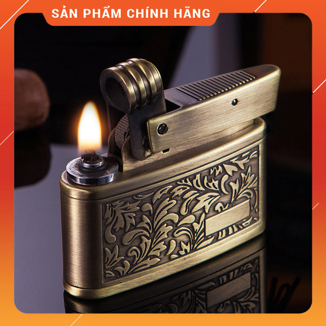 Vỏ Bật Lửa Hộp Quẹt Xăng Đá Chief CF658 Hoa Văn Đẹp Độc Lạ - Dùng Xăng Bấc Đá Cao Cấp (KHÔNG XĂNG KHÔNG GAS)