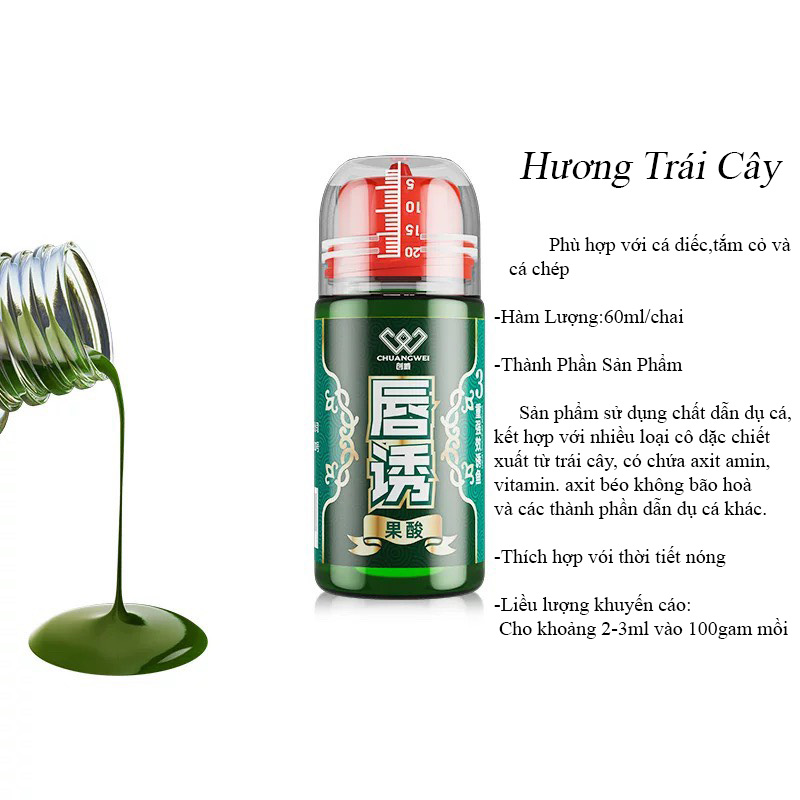 Hương liệu dẫn dụ cá, tinh mùi câu cá